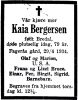 Dødsannonse Kaia Bergersen