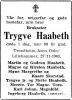 Dødsannonse Trygve Haabeth